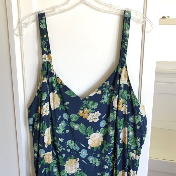 OLD NAVY Floral Maxi Slip Dress Navy Women’s Plus Size 3X - Picture 3 of 16